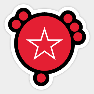 Red Circle With Star Sticker
